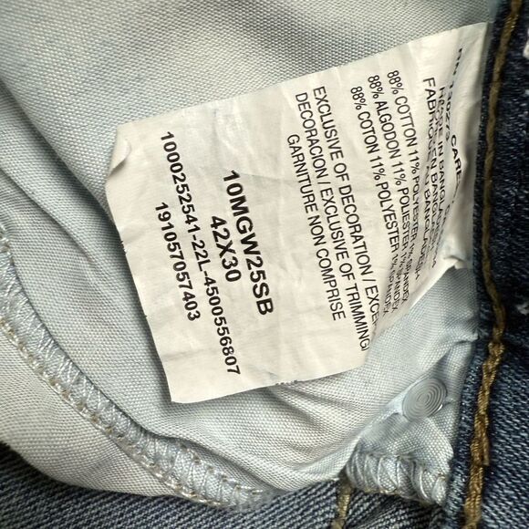 Wrangler Jeans Mens 42 X 30 Blue Denim High Rise Regular Fit Straight Leg Preppy - Picture 4 of 5